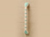 Prima Grab Bar in White and Mint 18'' / 45cm