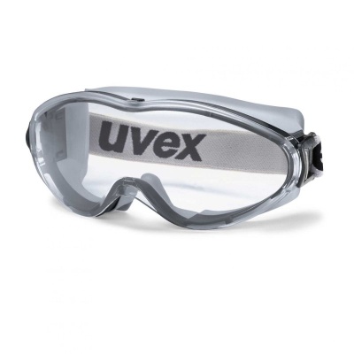 Uvex Ultrasonic Clear Safety Goggles (Black/Grey)