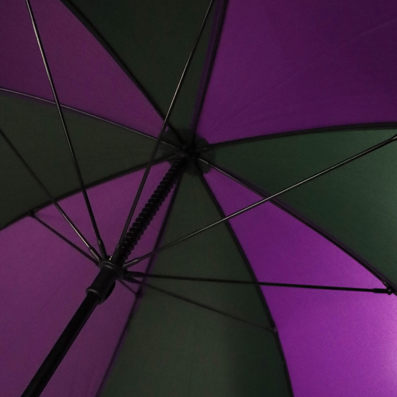 Purple and Green Large-Canopy Windproof Golf Umbrella with Lightweight Fibreglass Shaft