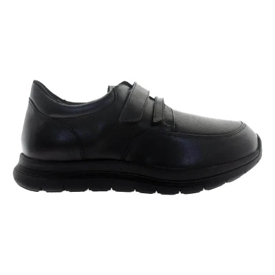 YDA MAC 3 Softy Women's Extra-Wide Black Leather Diabetic Shoes with Velcro (Black)