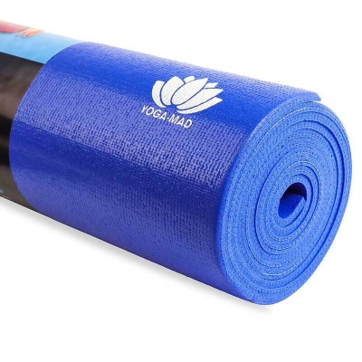 Yoga-Mad Warrior II Yoga Mat | 183cm x 61cm x 4mm | Non Slip Lightweight  Exercise Mat | Perfect for Pilates, Yoga, Stretching, Home Workouts and