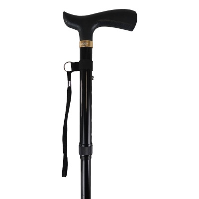 Ziggy Black Folding Height-Adjustable Walking Stick